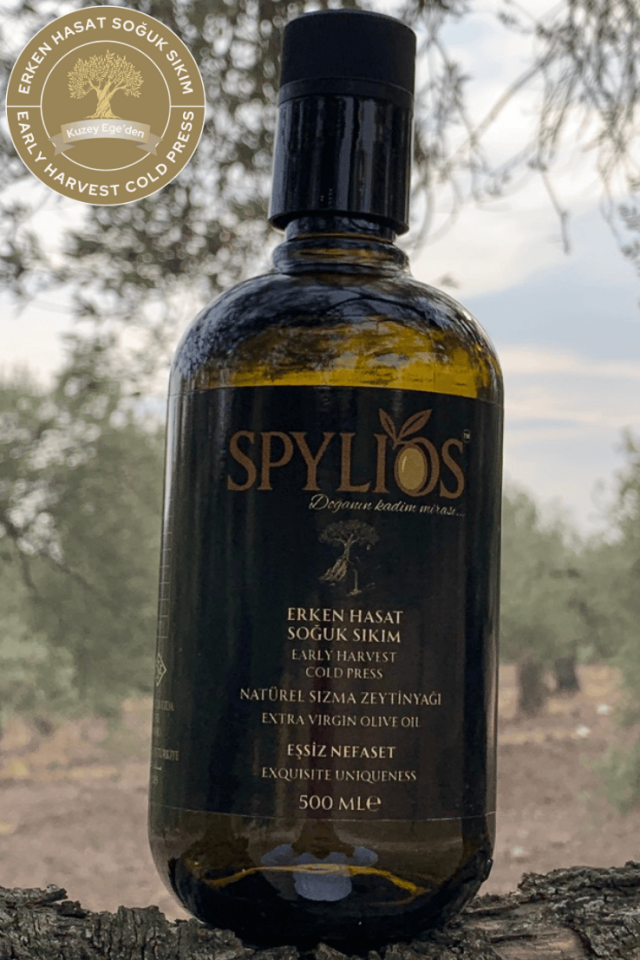 Spylios Natürel Erken Hasat Soğuk Sıkım Sızma Zeytinyağı 500 ml (2025-2026 Sezonu Yeni Hasat)