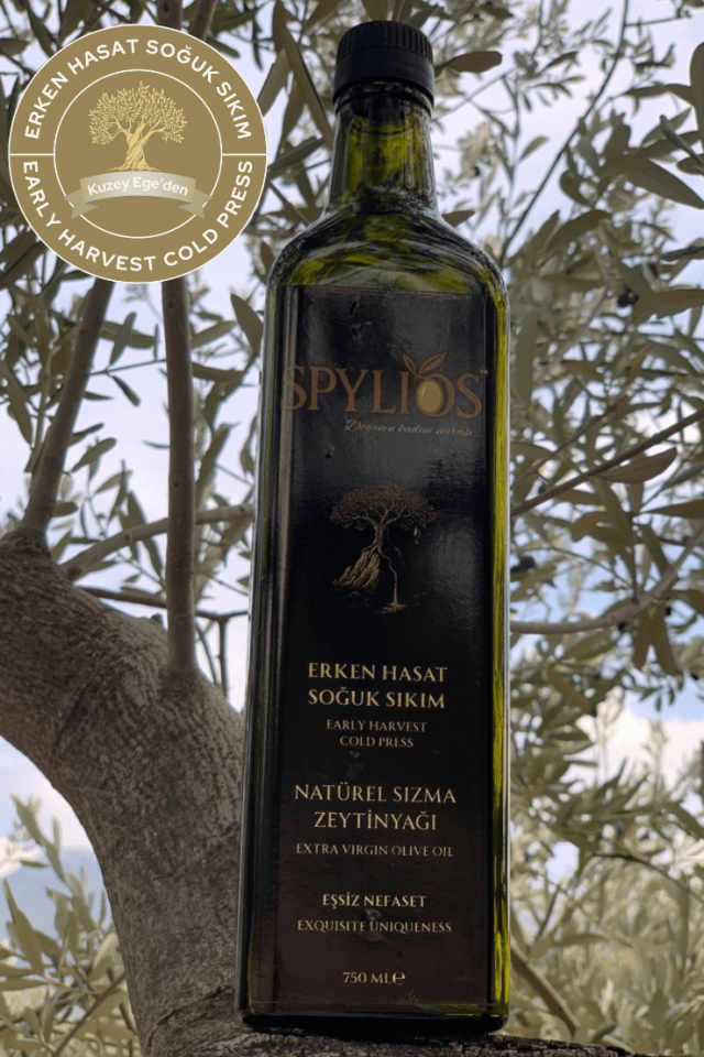 Spylios Natürel Erken Hasat Soğuk Sıkım Sızma Zeytinyağı 750 Ml Cam Şişe (2025-2026 Sezonu Yeni Hasat)