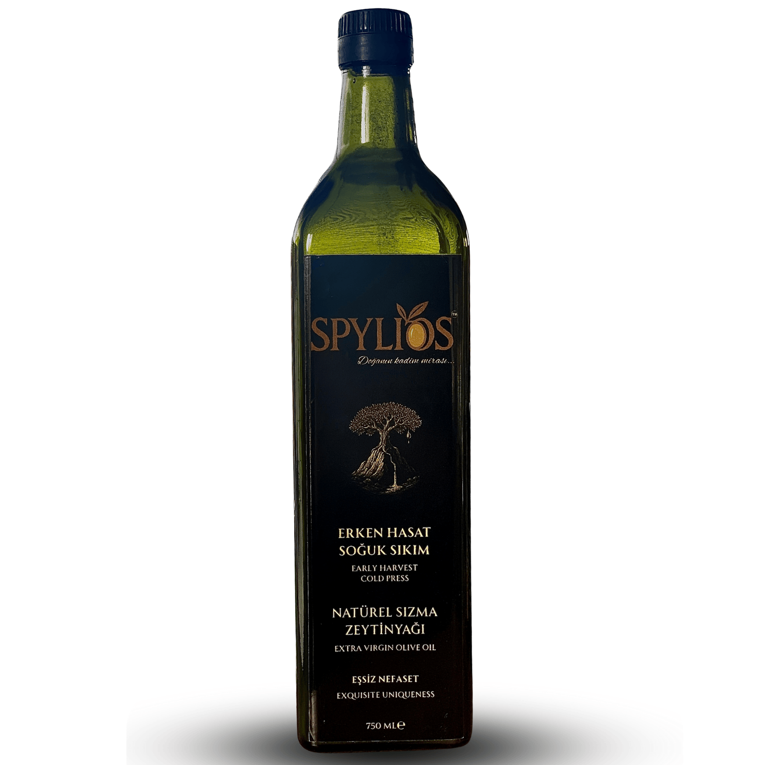 Spylios Natürel Erken Hasat Soğuk Sıkım Sızma Zeytinyağı 750 Ml Cam Şişe (2025-2026 Sezonu Yeni Hasat)