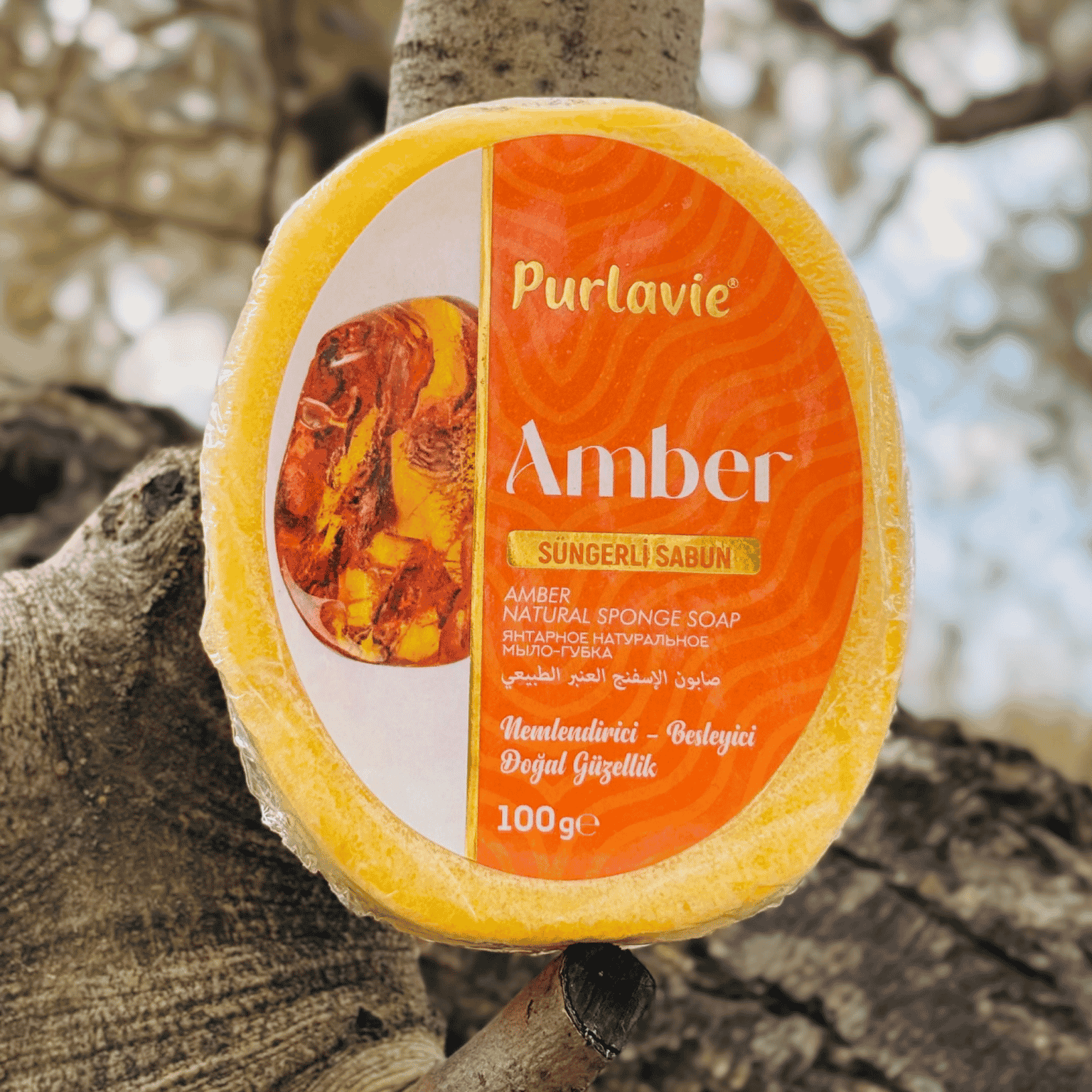 Amberli Süngerli Banyo ve Duş Sabunu