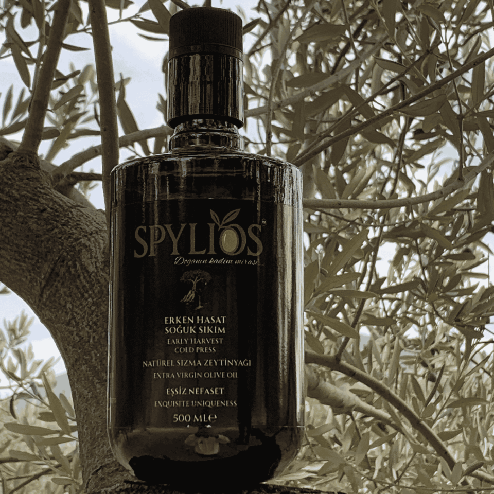 Spylios Natürel Erken Hasat Soğuk Sıkım Domat Sızma Zeytinyağı Set 4'lü 500 ML Cam Şişe